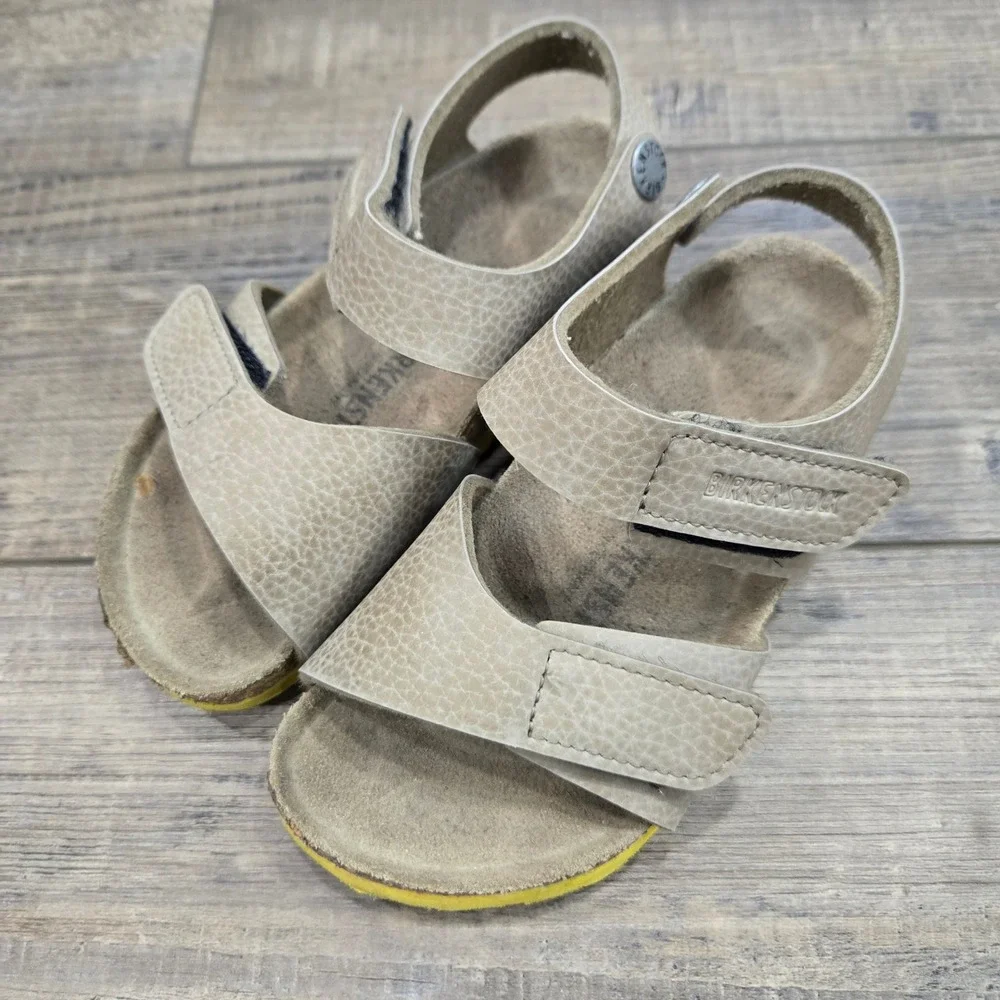 Birkenstock Palu Kids Leather Sandals Desert Yellow Sole 26 US 8-8.5 Easy On